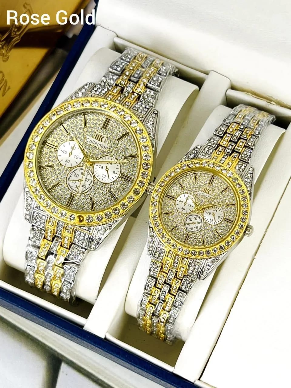 Luxury Diamond Couple Watch Set