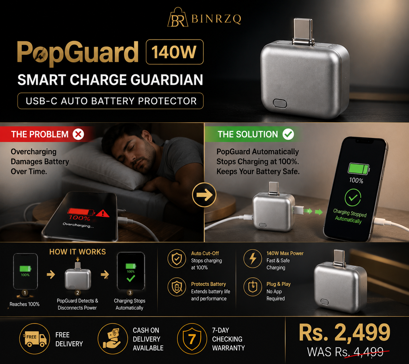 PopGuard 140W USB-C Battery Protector