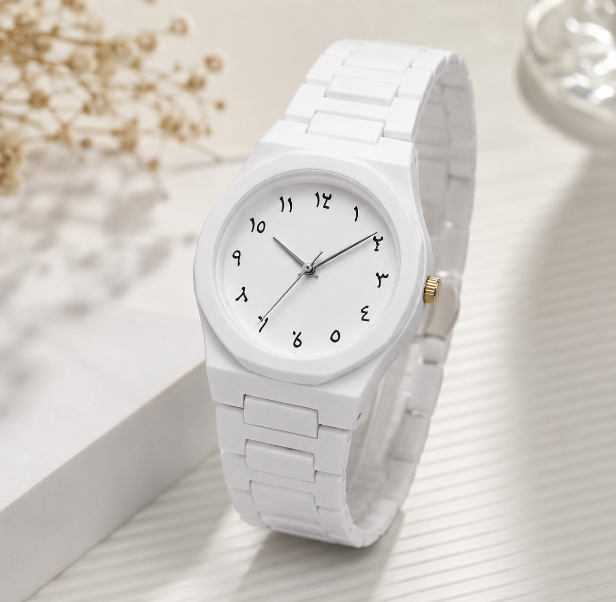 Full White Aura Watch – Premium Analog Watch for Men & Women