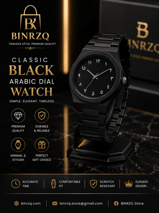 Black Aura Watch – Premium Analog Watch for Men & Women