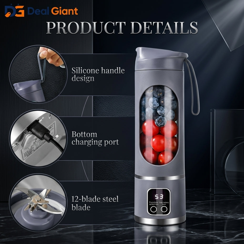 Portable Juicing Cup 10 Blades USB Rechargeable Mini Blender | BINRZQ